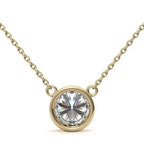 2.00 CTW AGI Certified Round Brilliant Lab Grown Diamond Bezel Pendant in 14K White or Yellow Gold - Maven Couture IncCharms & Pendants