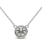 2.00 CTW AGI Certified Round Brilliant Lab Grown Diamond Bezel Pendant in 14K White or Yellow Gold - Maven Couture IncCharms & Pendants