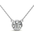 2.00 CTW AGI Certified Round Brilliant Lab Grown Diamond Bezel Pendant in 14K White or Yellow Gold - Maven Couture IncCharms & Pendants