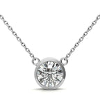 2.00 CTW AGI Certified Round Brilliant Lab Grown Diamond Bezel Pendant in 14K White or Yellow Gold - Maven Couture IncCharms & Pendants