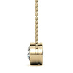 2.00 CTW AGI Certified Round Brilliant Lab Grown Diamond Bezel Pendant in 14K White or Yellow Gold - Maven Couture IncCharms & Pendants