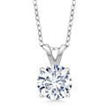 2.00 CTW Created Moissanite Solitaire Pendant Necklace with 18" Chain - Choice of 14k White or Yellow Gold - Maven Couture IncCharms & Pendants