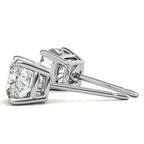 2.00 CTW Lab Created Moissanite Round Stud Earrings in Sterling Silver - 6mm Stones - Maven Couture IncEarrings