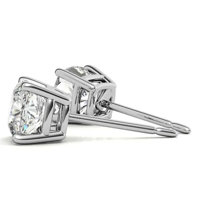 2.00 CTW Lab Created Moissanite Round Stud Earrings in Sterling Silver - 6mm Stones - Maven Couture IncEarrings