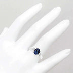 2.00 CTW Lab Created Oval Blue Sapphire & Diamond 3-Stone Engagement Ring in 14kt Gold - Maven Couture IncDiamond Ring