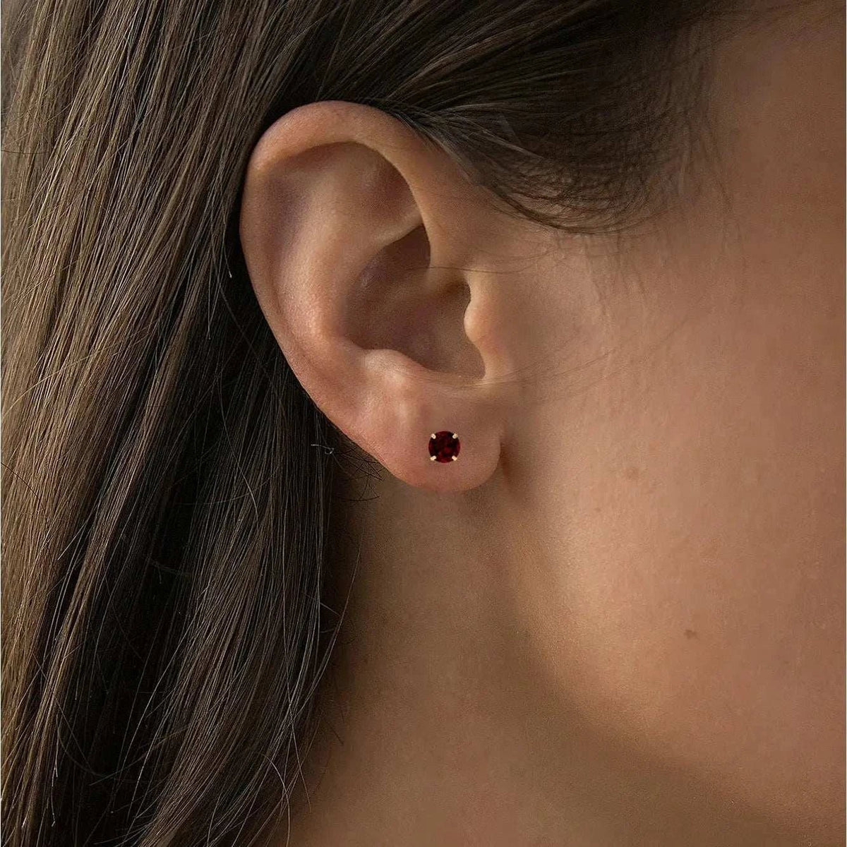 2.00 CTW Natural Red Garnet Stud Earrings in 14K Yellow Gold - Handcrafted USA - Maven Couture IncEarrings
