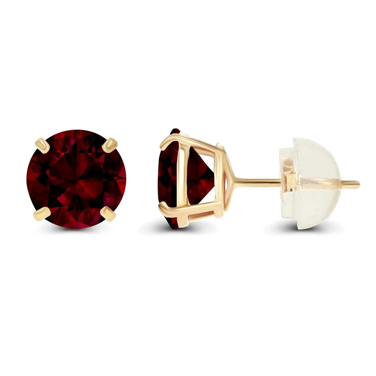 2.00 CTW Natural Red Garnet Stud Earrings in 14K Yellow Gold - Handcrafted USA - Maven Couture IncEarrings