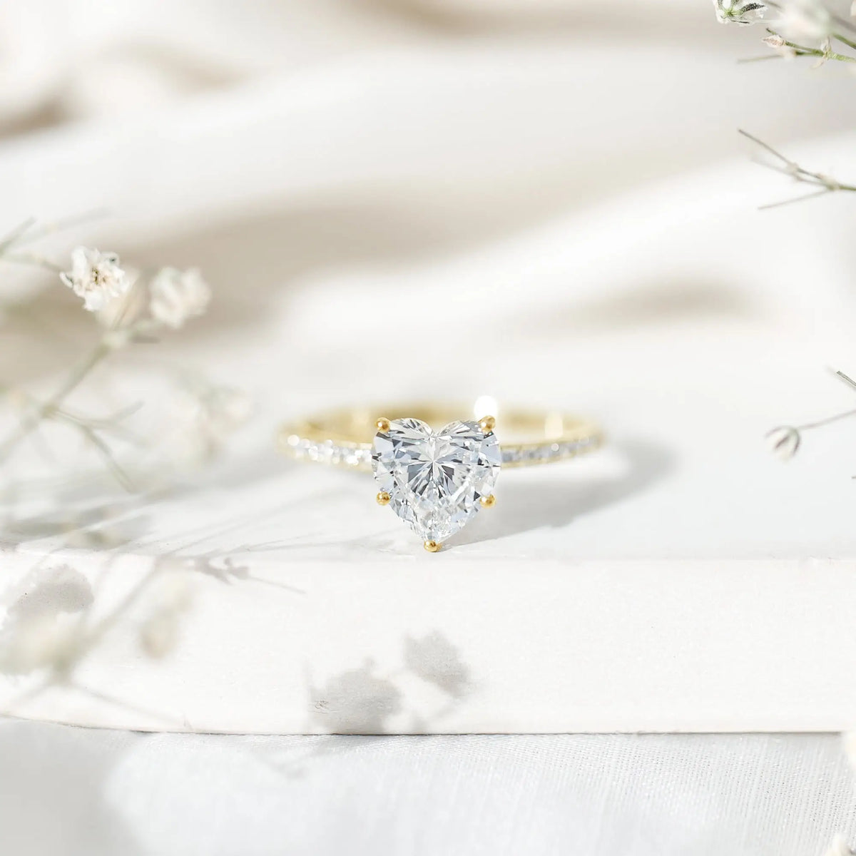 2 Carat Lab Grown Diamond Heart Engagement Ring for Her