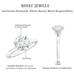 2 Carat Lab Grown Diamond Solitaire Engagement Ring with Hidden Halo