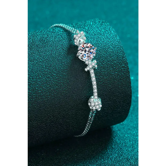 Elegance redefined 2 carat moissanite sterling silver bracelet in luxury fashion $147 a stunning matching box