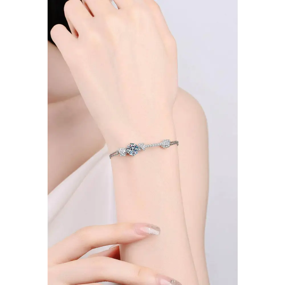 Elegance redefined 2 carat moissanite sterling silver bracelet in luxury fashion $147 a stunning matching box