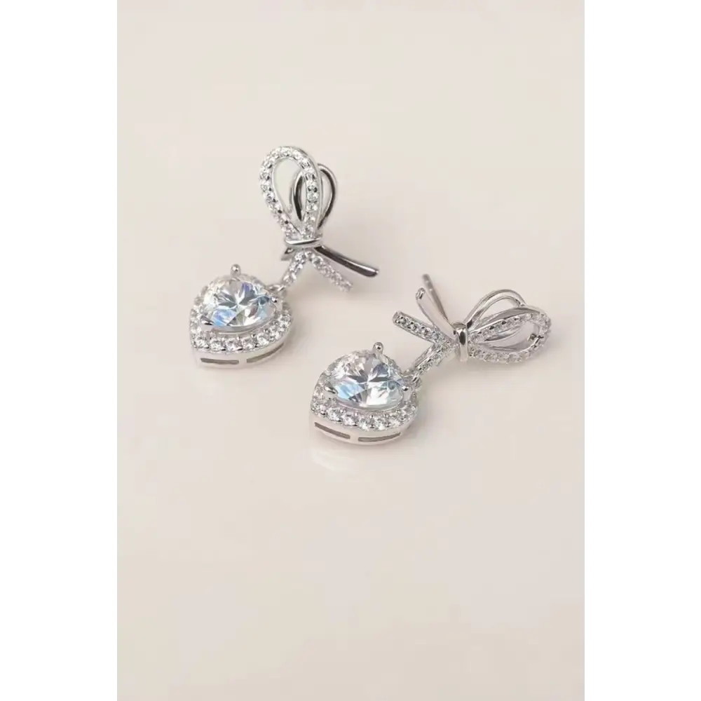 Luxurious 2 carat moissanite heart earrings for women in sterling silver $72.99 1-pair a stunning matching box