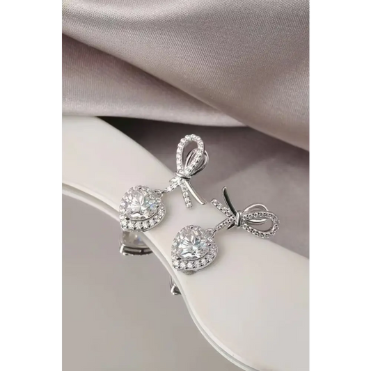 Luxurious 2 carat moissanite heart earrings for women in sterling silver $72.99 1-pair a stunning matching box