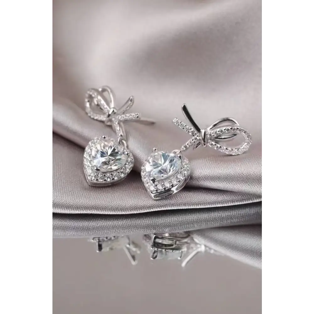 Luxurious 2 carat moissanite heart earrings for women in sterling silver $72.99 1-pair a stunning matching box