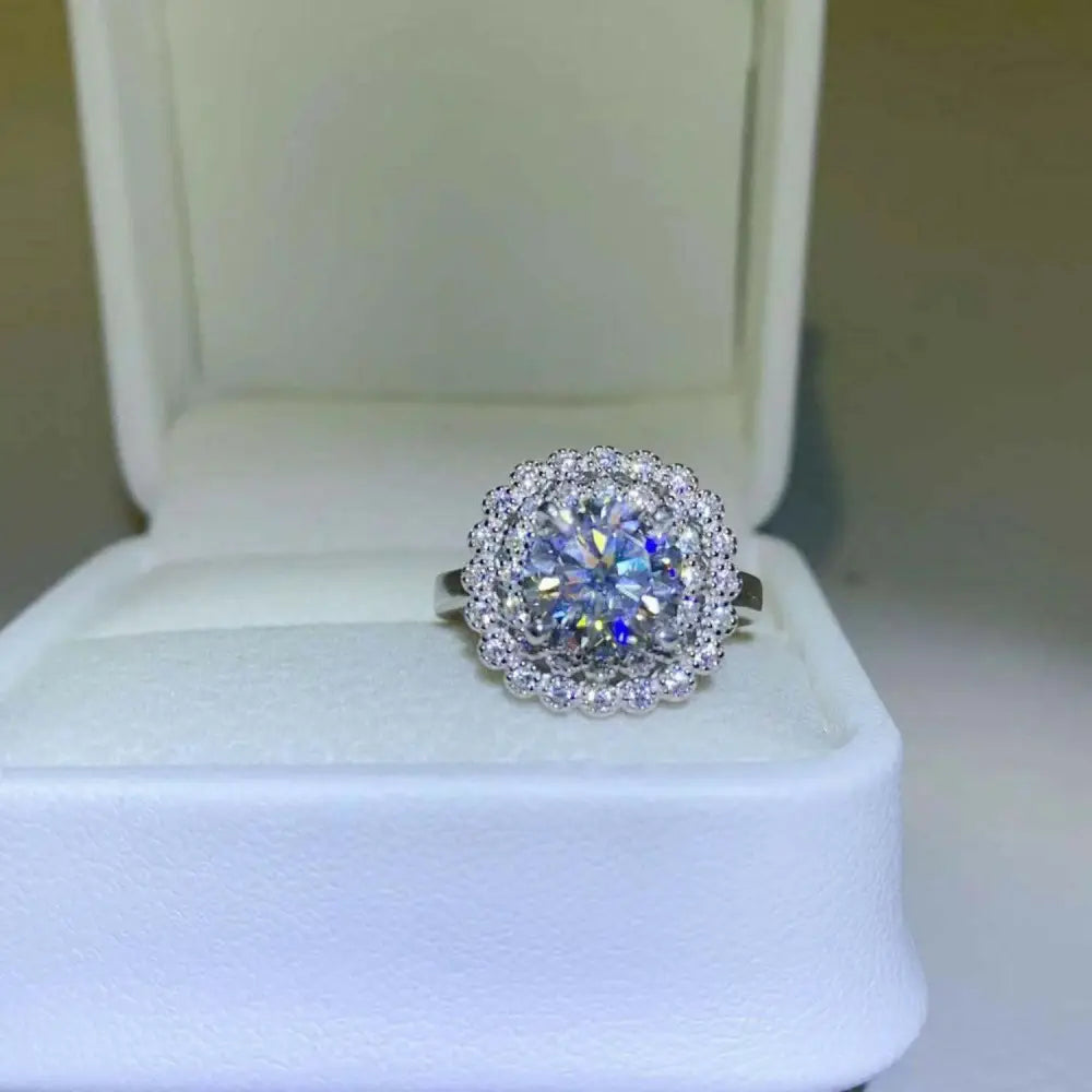 Exquisite 2 carat moissanite ring in timeless luxury fashion for women $124 moissanite jewelry over 0.3 carats includes