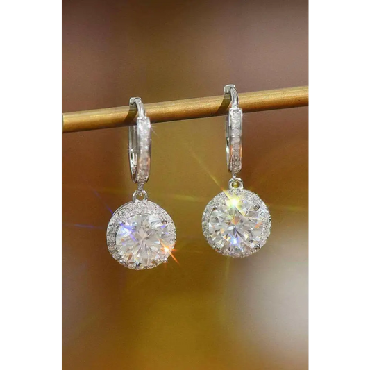 Elevate your elegance with exquisite moissanite drop earrings $69 a unique and breathtaking present to indulge