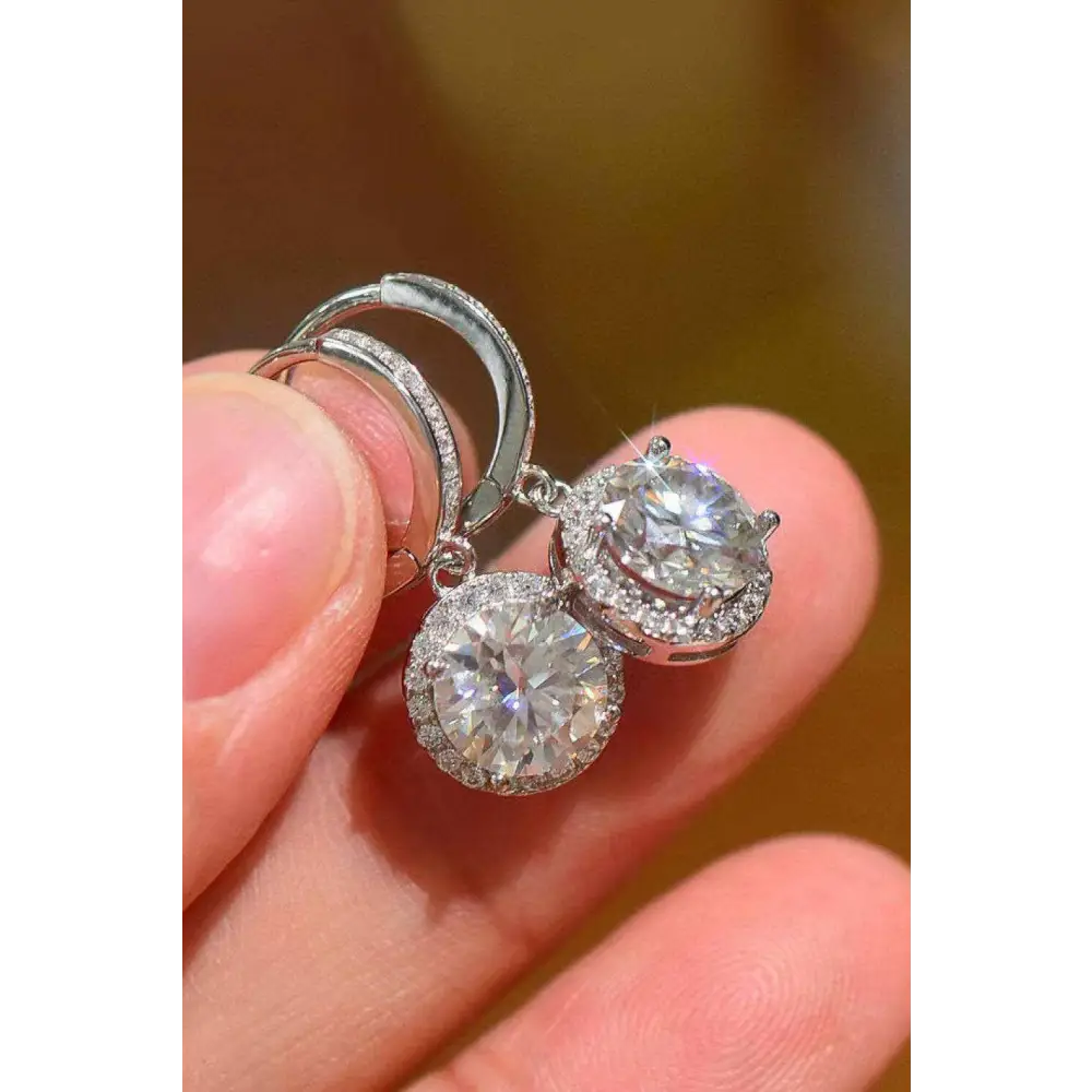 Elevate your elegance with exquisite moissanite drop earrings $69 a unique and breathtaking present to indulge