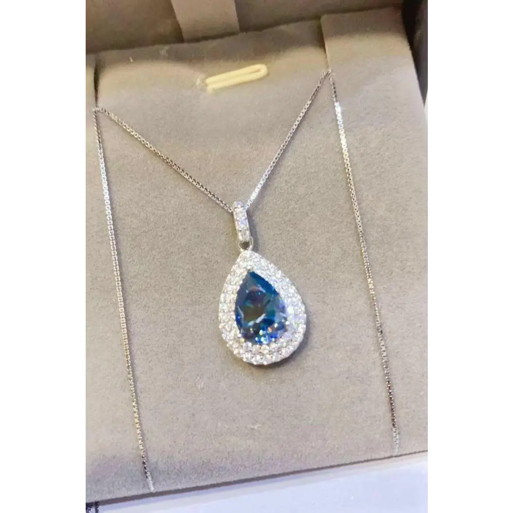 Exquisite 2 carat moissanite teardrop pendant for luxury fashion for women $354 picture flat lay modern, minimalist