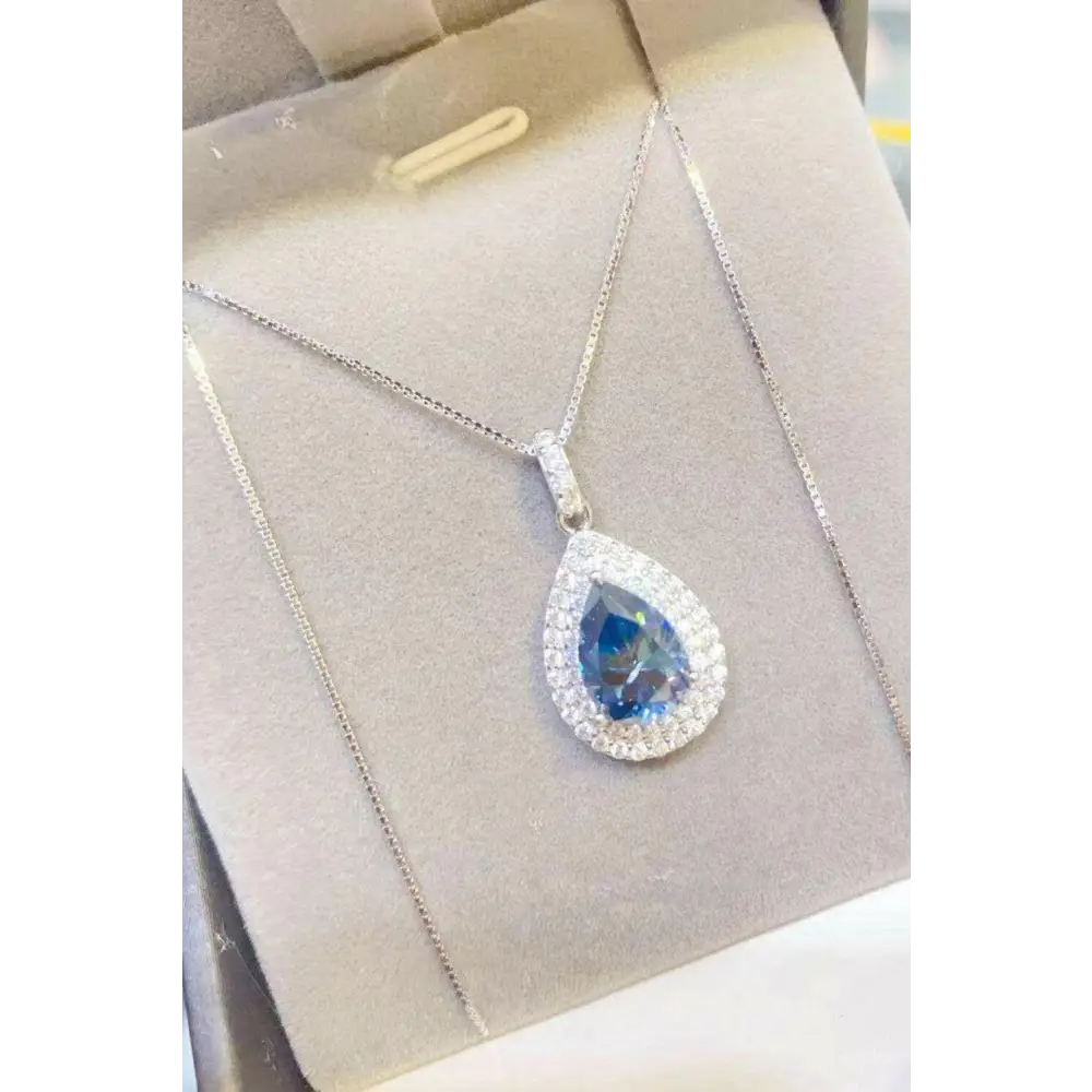 Exquisite 2 carat moissanite teardrop pendant for luxury fashion for women $354 picture flat lay modern, minimalist