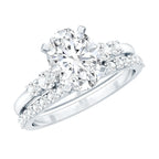 2 Carat Oval Shape Lab Diamond Bridal Ring Set with IGI Certificate