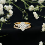 2 Carat Oval Shape Lab Diamond Bridal Ring Set with IGI Certificate