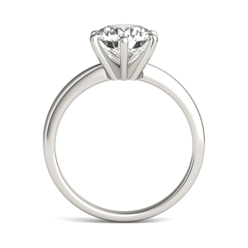 2 CTW lab-grown diamond round solitaire engagement ring in 14K white gold with six-prong setting showcasing clarity and brilliance
