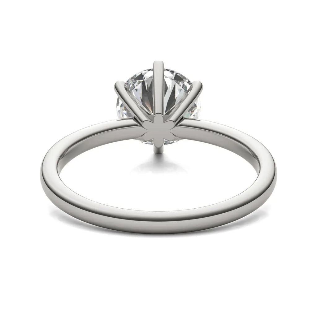 2 CTW lab-grown diamond solitaire engagement ring with round brilliant-cut diamond in 14K white gold six-prong setting