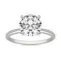 2 CTW Round Lab Grown Diamond solitaire engagement ring with a 14K white gold band and four-prong setting