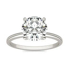 2 CTW Round Lab Grown Diamond solitaire engagement ring with a 14K white gold band and four-prong setting