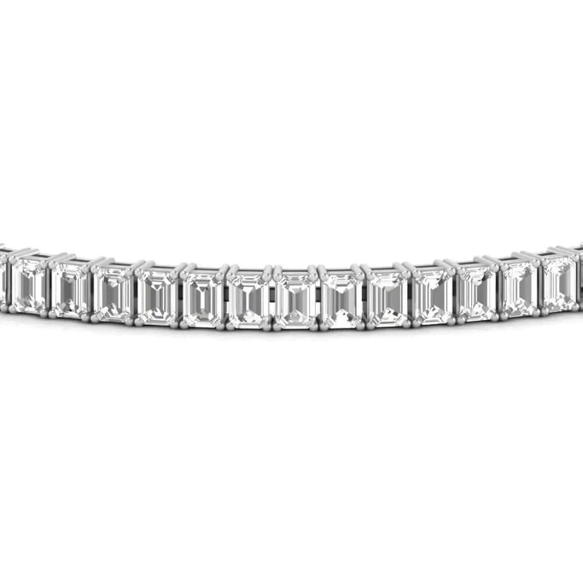 20 CTW Emerald Cut Created Moissanite Tennis Bracelet | 14K Gold Plated | VVS Clarity - Maven Couture IncBracelets