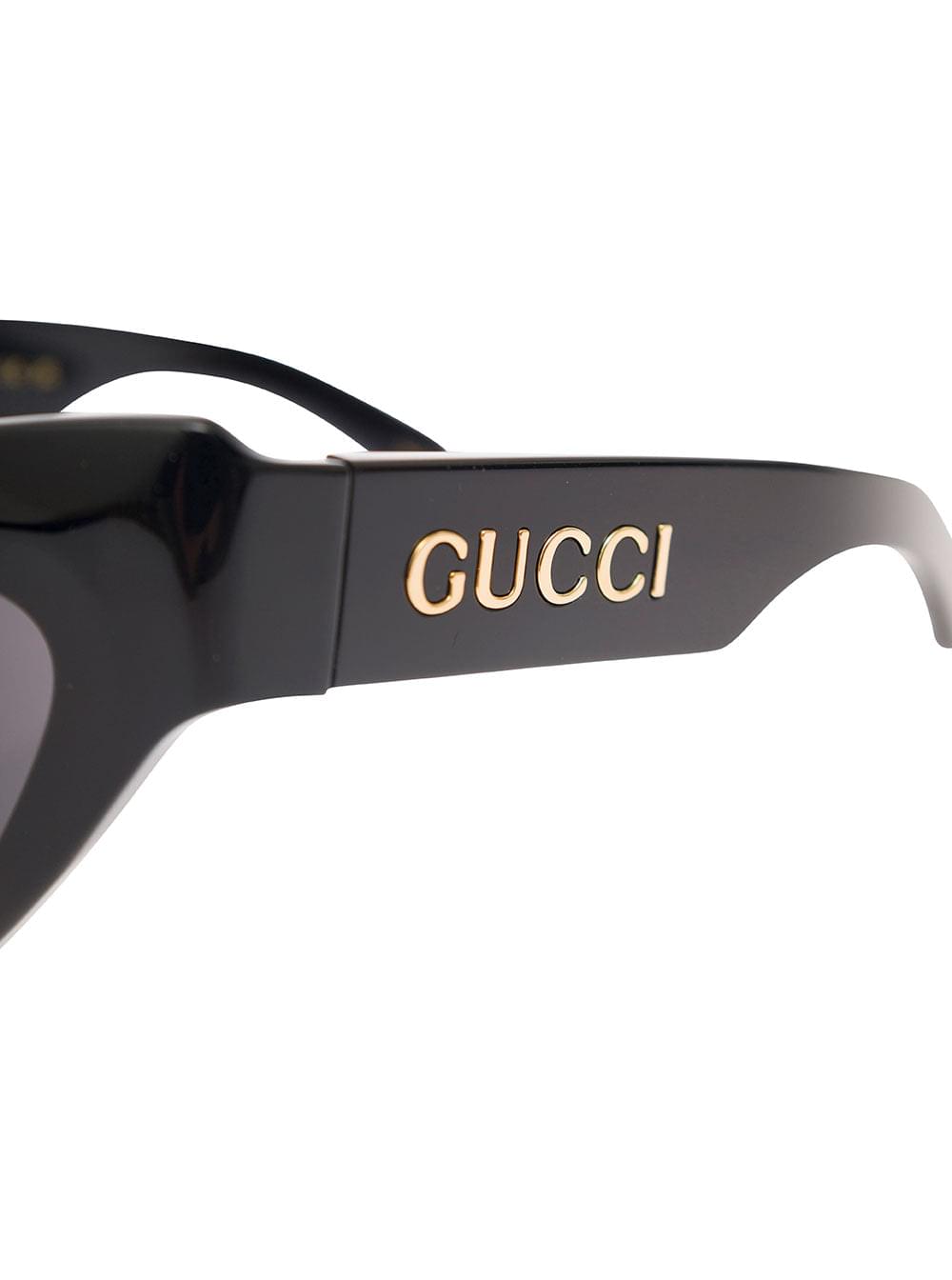 Gucci Women 'Gg1294s' Black Cat-Eye Sunglasses With Logo Lettering In Shiny Acetate Woman - Maven Couture IncAccessories / Sunglasses
