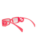 Gucci Women 'Gg1325s' Red Rectangular Sunglasses With Interlocking Gg Cut-Out In Shiny Acetate Woman - Maven Couture IncAccessories / Sunglasses
