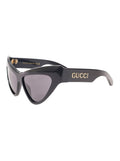 Gucci Women 'Gg1294s' Black Cat-Eye Sunglasses With Logo Lettering In Shiny Acetate Woman - Maven Couture IncAccessories / Sunglasses