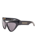 Gucci Women 'Gg1294s' Black Cat-Eye Sunglasses With Logo Lettering In Shiny Acetate Woman - Maven Couture IncAccessories / Sunglasses