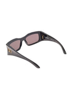 Balenciaga Women Black Sunglasses With Maxi Frame And Gold-Tone Hardware In Acetate Woman - Maven Couture IncAccessories / Sunglasses