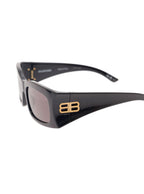 Balenciaga Women Black Sunglasses With Maxi Frame And Gold-Tone Hardware In Acetate Woman - Maven Couture IncAccessories / Sunglasses