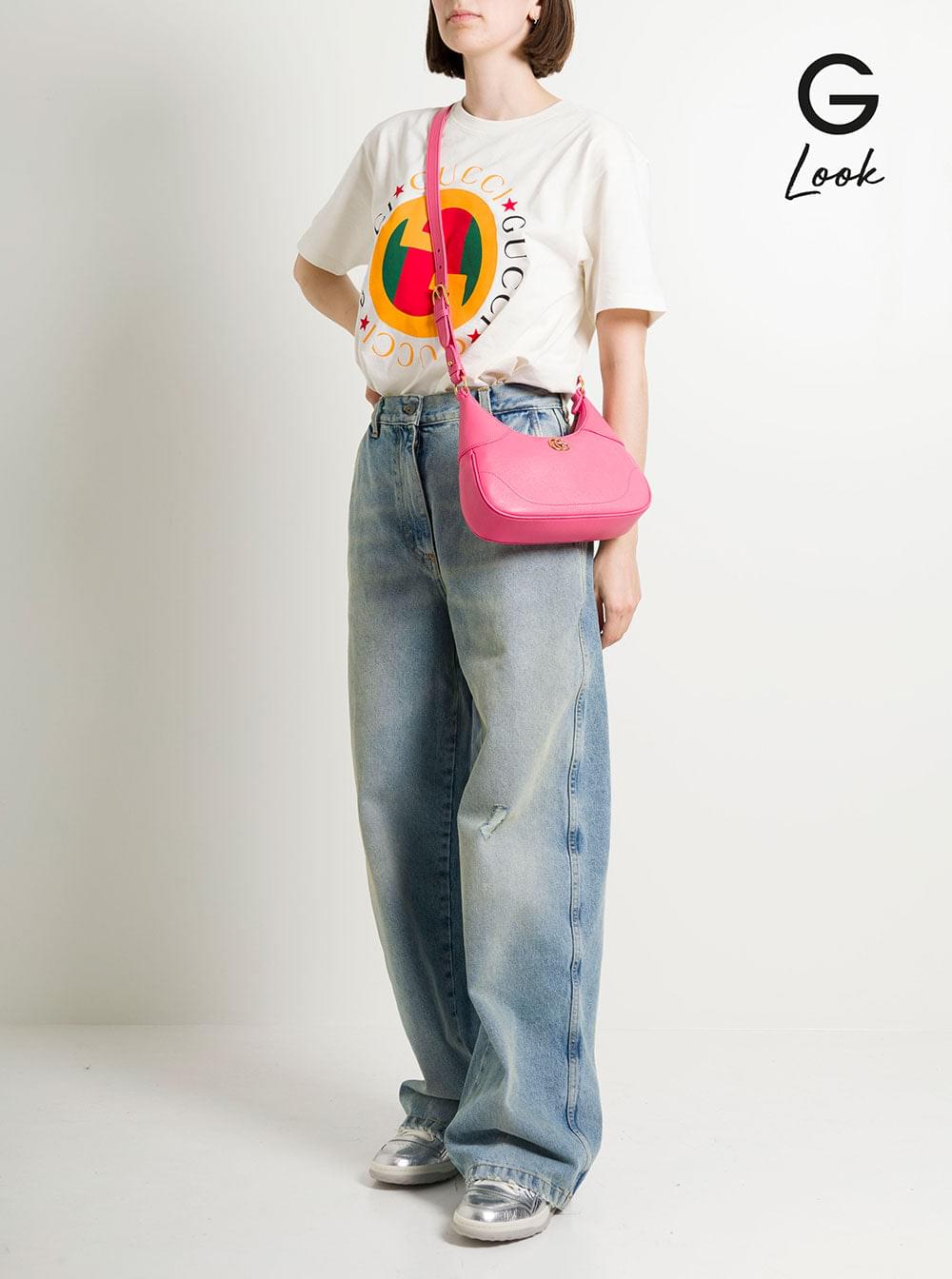Gucci Women Small Pink Aphrodite Shoulder Bag In Leather Woman - Maven Couture IncHandbags / Cross Body Bags