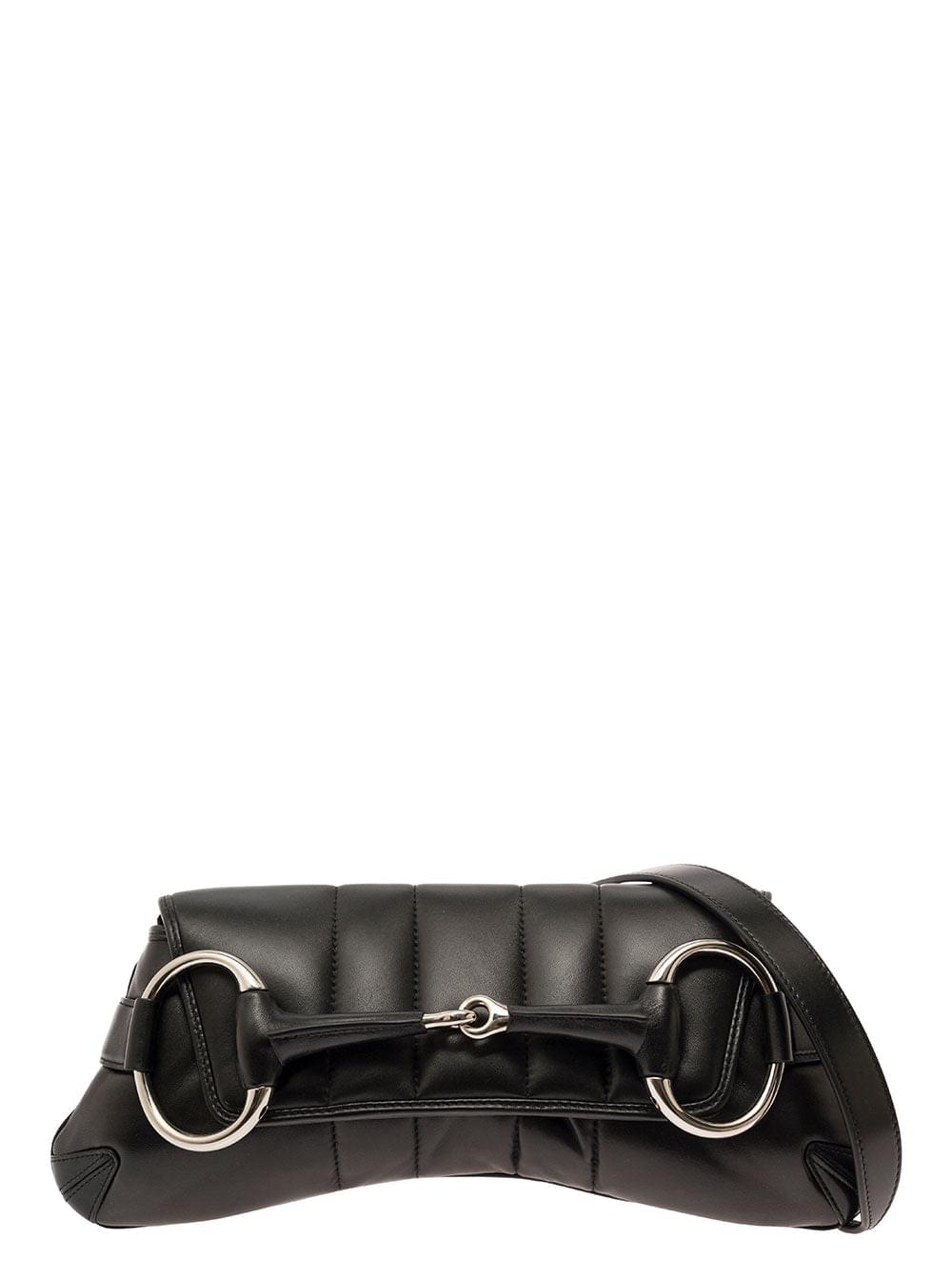 Gucci Women 'Medium Gucci Horsebit' Black Shoulder Bag With Maxi Horsebit In Leather Woman - Maven Couture IncHandbags / Cross Body Bags
