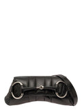Gucci Women 'Medium Gucci Horsebit' Black Shoulder Bag With Maxi Horsebit In Leather Woman - Maven Couture IncHandbags / Cross Body Bags