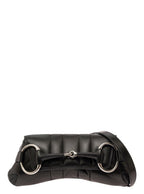 Gucci Women 'Medium Gucci Horsebit' Black Shoulder Bag With Maxi Horsebit In Leather Woman - Maven Couture IncHandbags / Cross Body Bags