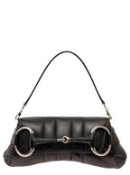 Gucci Women 'Medium Gucci Horsebit' Black Shoulder Bag With Maxi Horsebit In Leather Woman - Maven Couture IncHandbags / Cross Body Bags