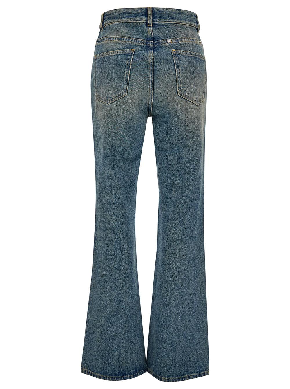 Givenchy Women Light Blue Bootcut Jeans With 4G Detail In Vintage Wash Denim Woman - Maven Couture IncBottoms / Pants
