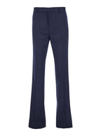 Givenchy Men Blue Flared Pants With High Waist In Wool Man - Maven Couture IncBottoms / Pants