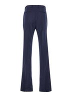 Givenchy Men Blue Flared Pants With High Waist In Wool Man - Maven Couture IncBottoms / Pants