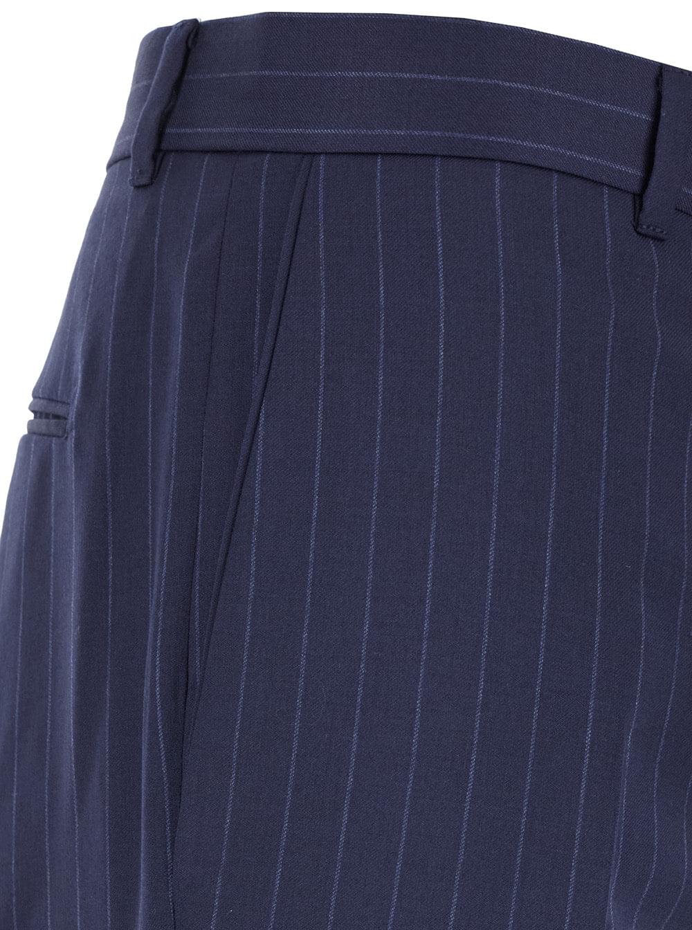 Givenchy Men Blue Flared Pants With High Waist In Wool Man - Maven Couture IncBottoms / Pants