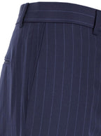 Givenchy Men Blue Flared Pants With High Waist In Wool Man - Maven Couture IncBottoms / Pants