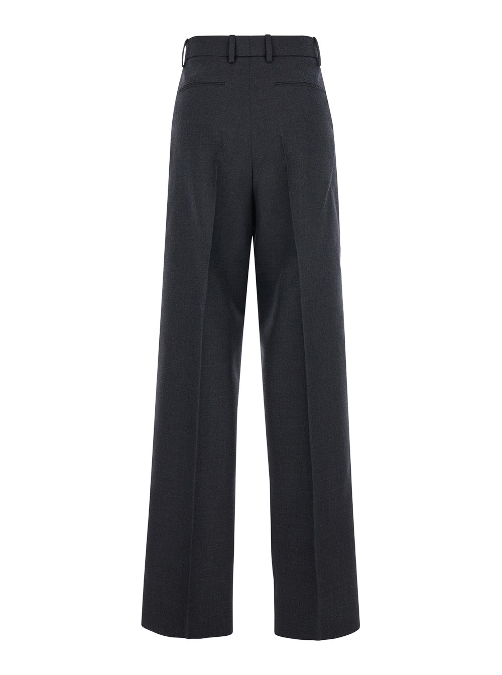 Gucci Women Grey Pants With Logo Lettering Detail On The Waist In Wool Woman - Maven Couture IncBottoms / Pants