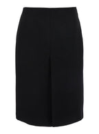 Gucci Women Black High Waist Skirt With Logo Lettering On Waist And Zip Puller In Wool Woman - Maven Couture IncBottoms / Skirts