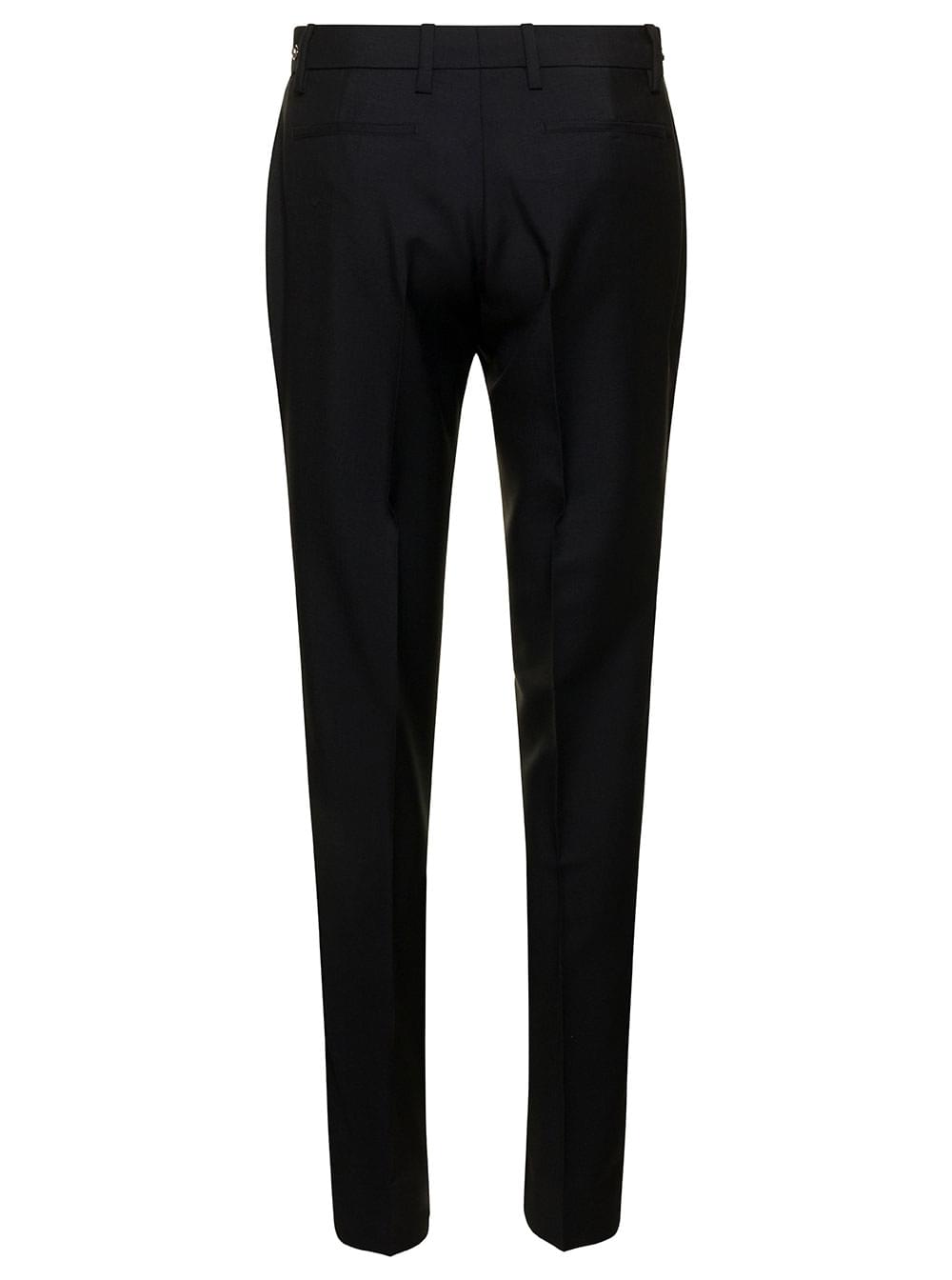 Gucci Women Black Slim Pants With Horsebit Detail In Mohair And Wool Woman - Maven Couture IncBottoms / Pants