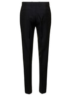 Gucci Women Black Slim Pants With Horsebit Detail In Mohair And Wool Woman - Maven Couture IncBottoms / Pants